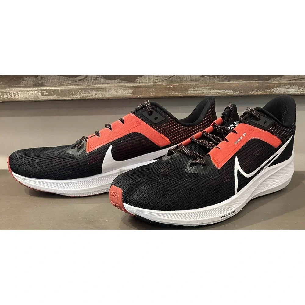 Nike Air Zoom Pegasus 40 Men's Sz 12 Black Light Crimson Red White DV3853-003